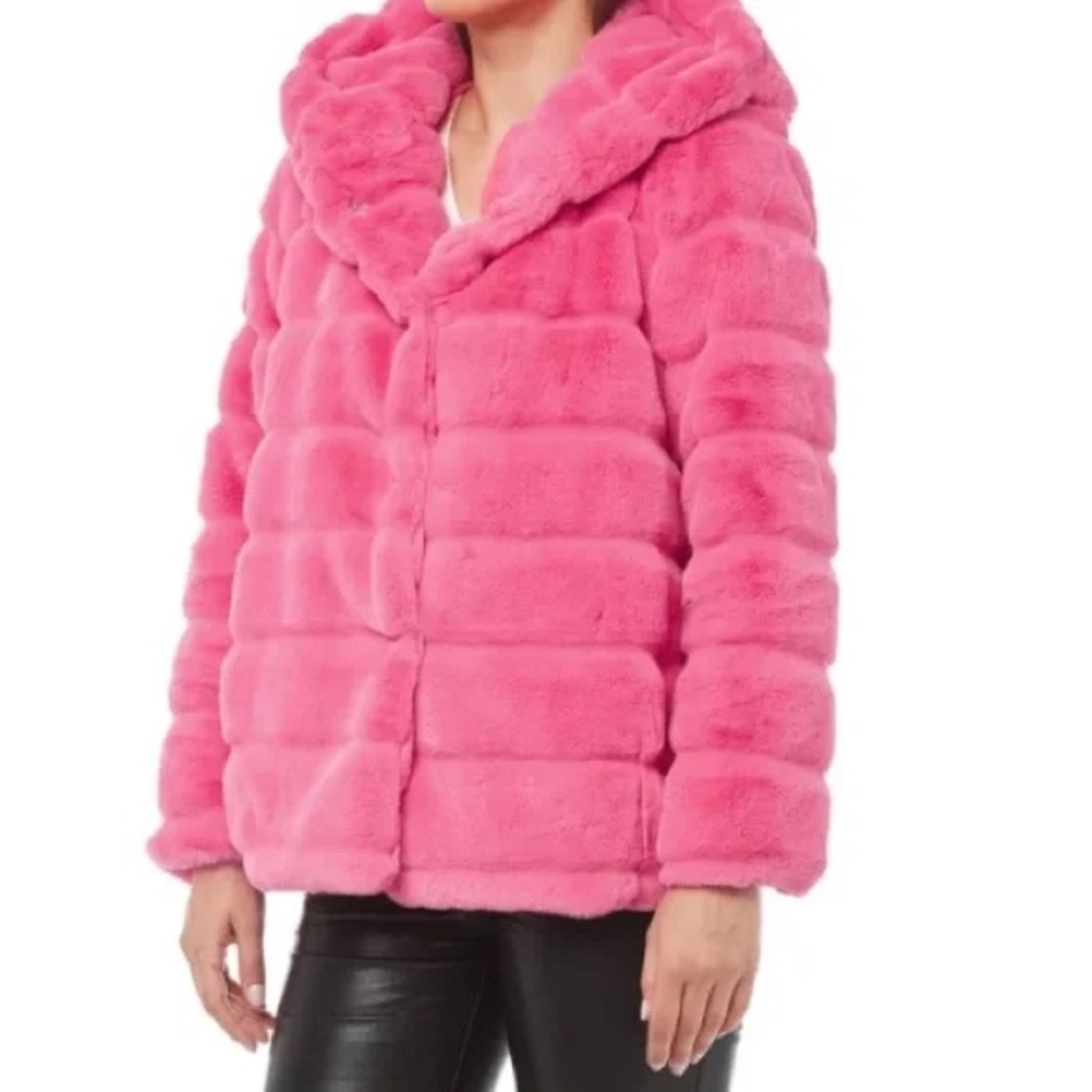 Women's Pink Faux Fur Jacket